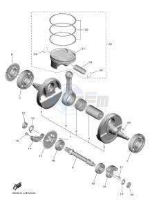 YZ450F (B2W6) drawing CRANKSHAFT & PISTON