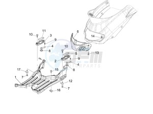 Liberty 200 4t (N15000U01) drawing Central cover - Footrests