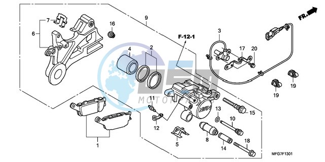 REAR BRAKE CALIPER (CB600FA/FA3)