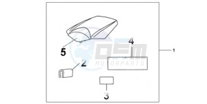 CBR1000RRA Australia - (U) drawing REAR SEAT COWL GRAPHITE BLACK