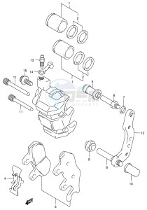 LT-F500F (E3-E28) drawing FRONT CALIPER (MODEL W X)