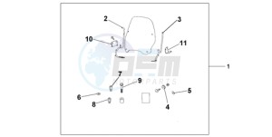 PES125R9 Europe Direct - (ED / STC 2ED) drawing WINDSHIELD EXCL KNUCKLE GUARDS