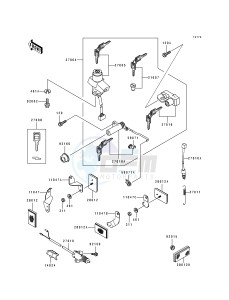 ZR 1100 A [ZR1100 ZEPHYR] (A1-A4) drawing IGNITION SWITCH_LOCKS_REFLECTORS