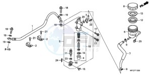 CB600F39 UK - (E / MKH ST) drawing REAR BRAKE MASTER CYLINDER (CB600F/F3)