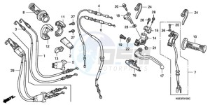 CRF150RB9 Europe Direct - (ED / T19) drawing HANDLE LEVER/SWITCH/CABLE