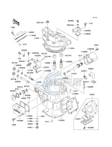 KDX 200 H (H10-H11) drawing CYLINDER HEAD_CYLINDER