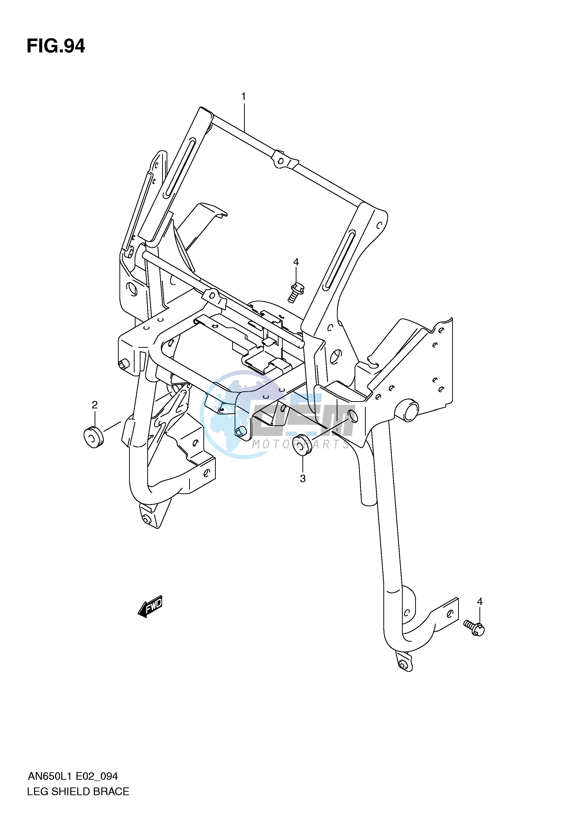 LEG SHIELD BRACE (AN650AL1 E51)