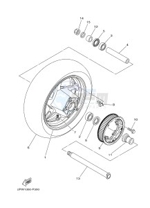 XP500 TMAX T-MAX 530 (2PWB) drawing REAR WHEEL