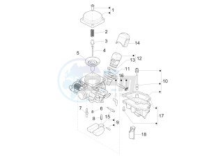 Liberty 150 4t e3 moc drawing Carburetors components