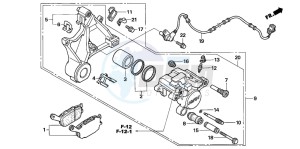 CB1300 CB1300SUPER FOUR drawing REAR BRAKE CALIPER