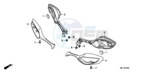 CBR1000RA9 Australia - (U / ABS SPC) drawing BACK MIRROR