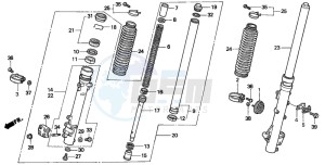 NX650 500 DOMINATOR drawing FRONT FORK