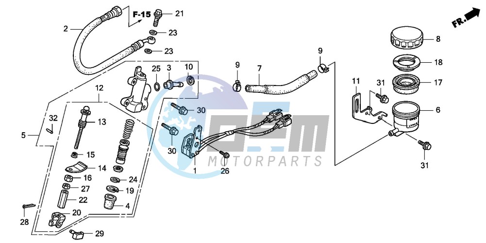 RR. BRAKE MASTER CYLINDER