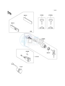 KAF 620 H [MULE 3010 4X4 HARDWOODS GREEN HD] (H6F-H8F) H7F drawing IGNITION SWITCH