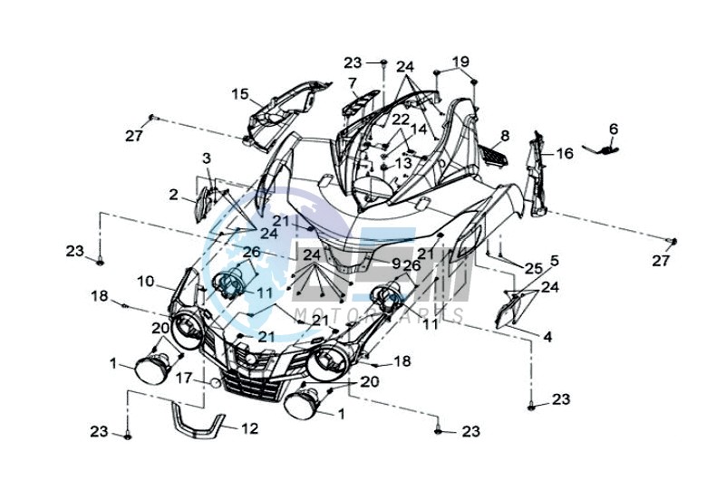 HEADLAMP CPL  / FR COWLING