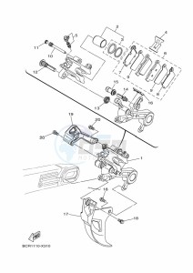 YZ250 (BCR9) drawing REAR BRAKE CALIPER