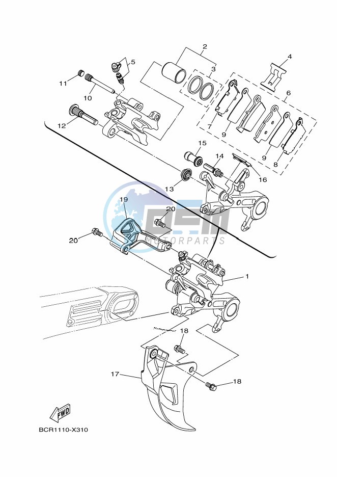 REAR BRAKE CALIPER