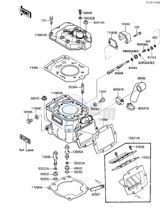 KXF 250 A [TECATE 4] (A1-A2) [TECATE 4] drawing CYLINDER HEAD_CYLINDER