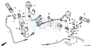 CBR125RD CBR125R E drawing HANDLE LEVER/SWITCH/CABLE