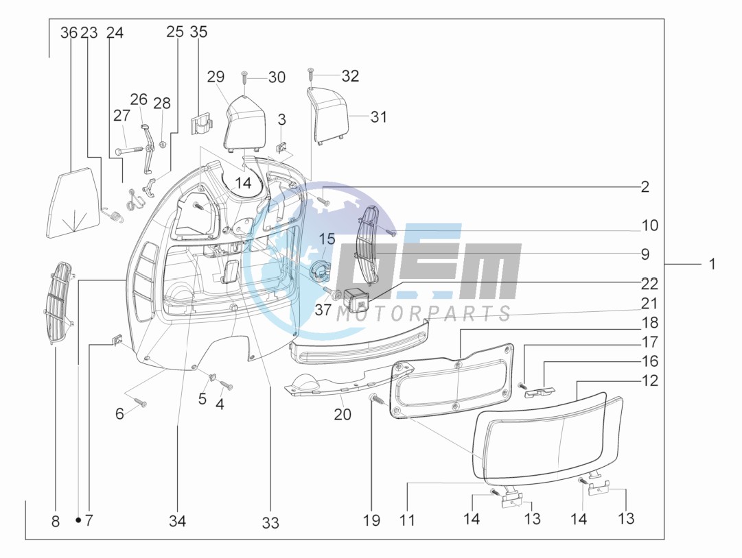 Front glovebox - Knee-guard panel