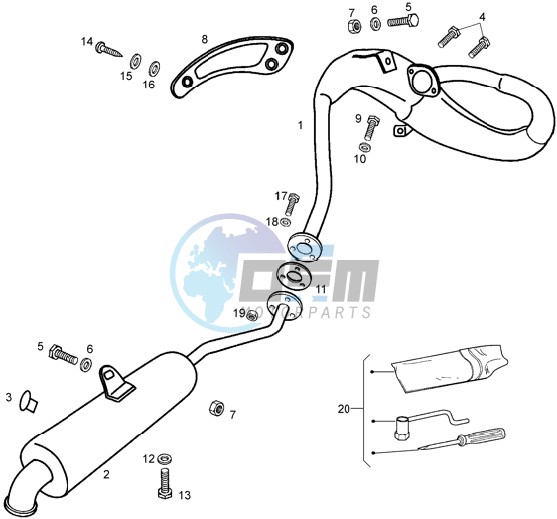 Exhaust pipe and muffler