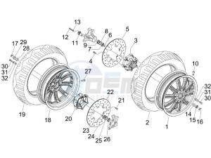 MP3 125 ie Touring drawing Front wheel