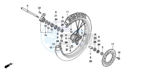 NX650 500 DOMINATOR drawing FRONT WHEEL