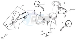 MIO 100 drawing DASHBOARD / MIRRORS / SPEEDOMETER COVER