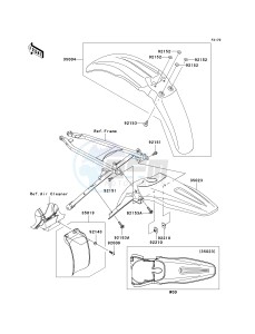 KX 450 D (KX450F) (F8F) D8F drawing FENDERS