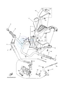 XP500 TMAX T-MAX 530 (2PWB) drawing STEERING HANDLE & CABLE