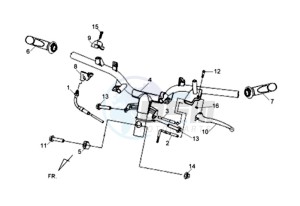 FIDDLE II 125 drawing HANDLEBAR / BRAKE LEVERS /CABLES