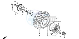 TRX200 FOURTRAX 200 drawing FRONT WHEEL