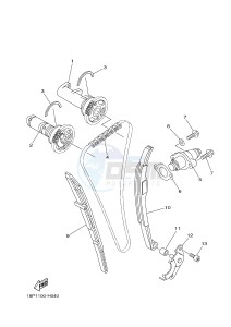 YFZ450R YFZ450RE (1TD3) drawing CAMSHAFT & CHAIN