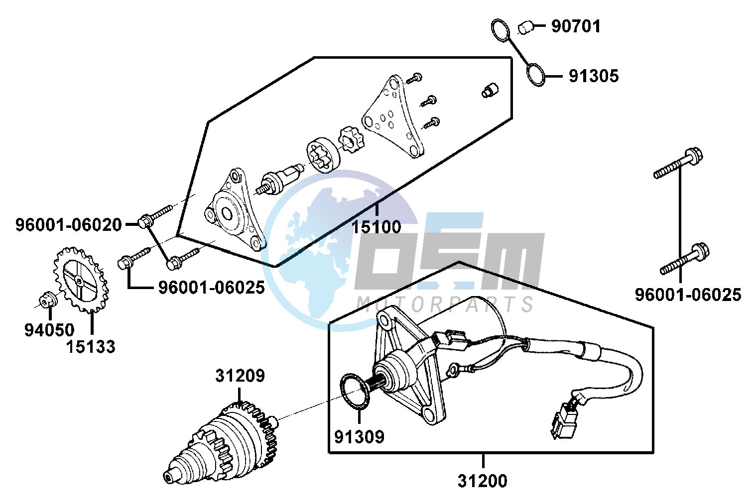 Starting Motor - Oil Pump