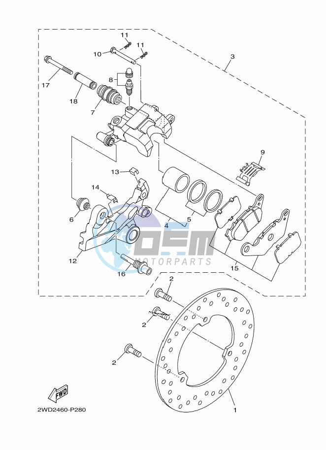 REAR BRAKE CALIPER