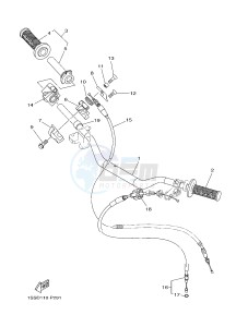 YZ250 (1SST) drawing STEERING HANDLE & CABLE