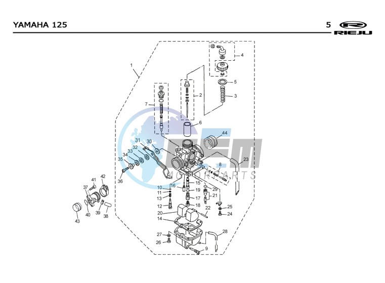 CARBURETTOR  Yamaha 125 4T EURO2