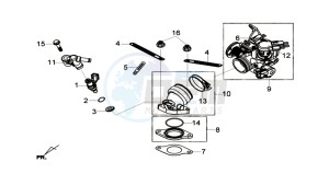 CITYCOM 300I S drawing INLET / FUEL INJECTOR / THROTTLE VALVE BODY