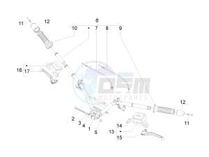 MP3 500 Tourer (USA) USA drawing Handlebars - Master cilinder