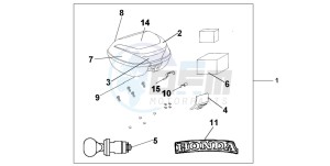 FJS600D 400 SILVER WING drawing 35 L TOP BOX CYBER SILVER METALLIC