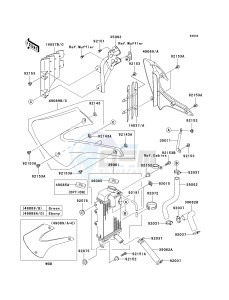 KX 100 A [KX100 MONSTER ENERGY] (A6F - A9FA) D9FA drawing RADIATOR