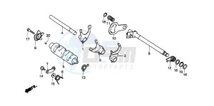 CG125 drawing GEARSHIFT DRUM/SHIFT FORK