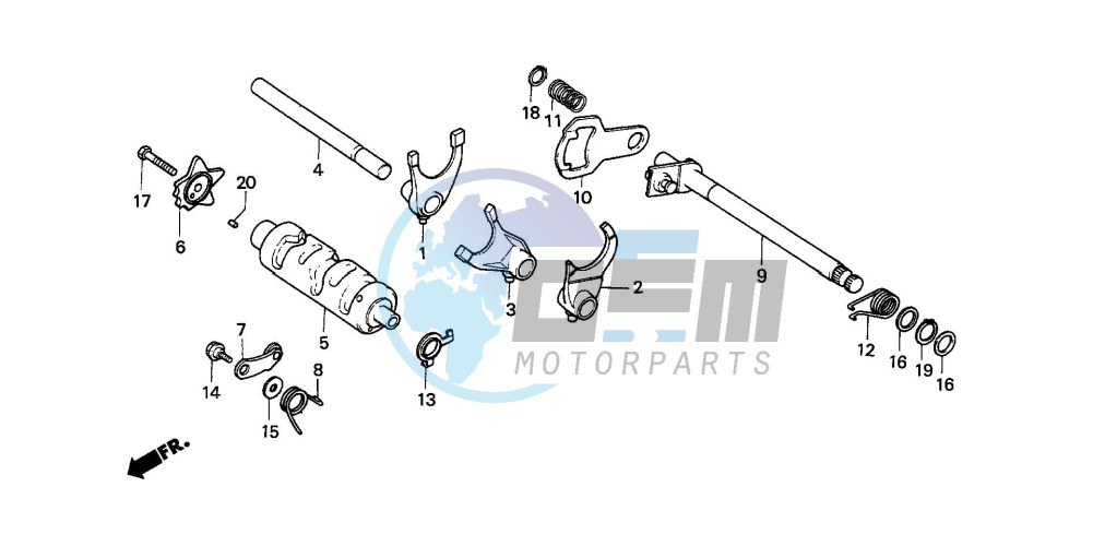 GEARSHIFT DRUM/SHIFT FORK