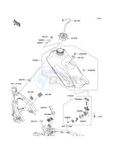 KLX 140 A [KLX140] (A8F-A9FA) A9FA drawing FUEL TANK