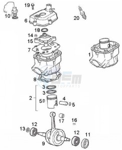 GPR - 50 cc VTHRF1A1A Euro 2 2T LC drawing Cylinder (Positions)