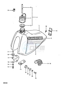 RM100 (N-T-X) drawing FUEL TANK (RM100X)