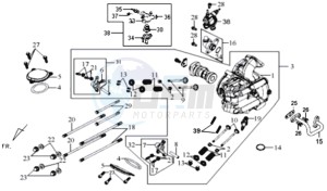 JOYRIDE 125 drawing CYLINDER HEAD CPL   / THERMOSTAT