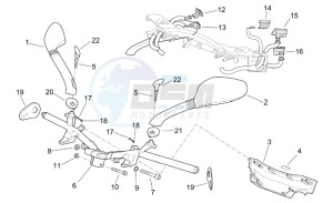 Leonardo 250 (eng. Yamaha) drawing Handlebar - Controls