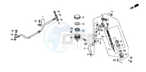 CB500S drawing REAR BRAKE MASTER CYLINDER (2)