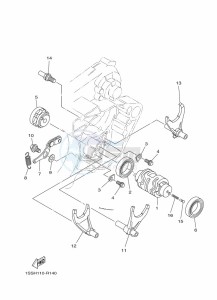 YZ250X (BF1H) drawing SHIFT CAM & FORK